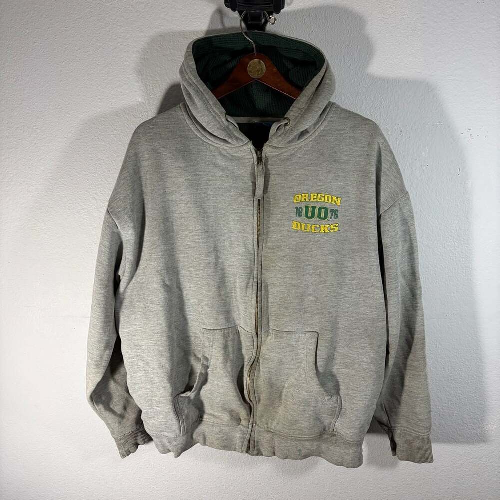 Old Varsity Brand Oregon Ducks Zip Up Hoodie Grey